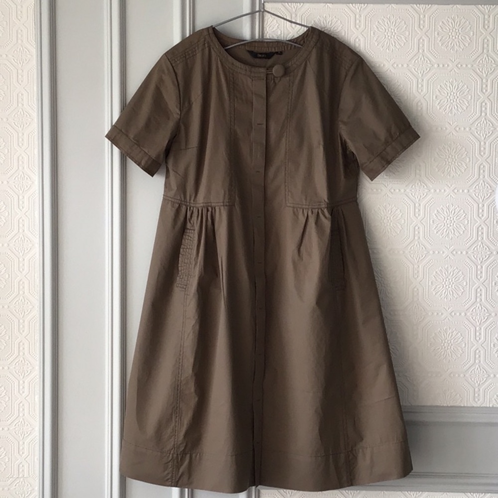 DMLM Tan Button-Accent Dress